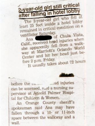 Un artículo en el periódico documentó el accidente de Ana